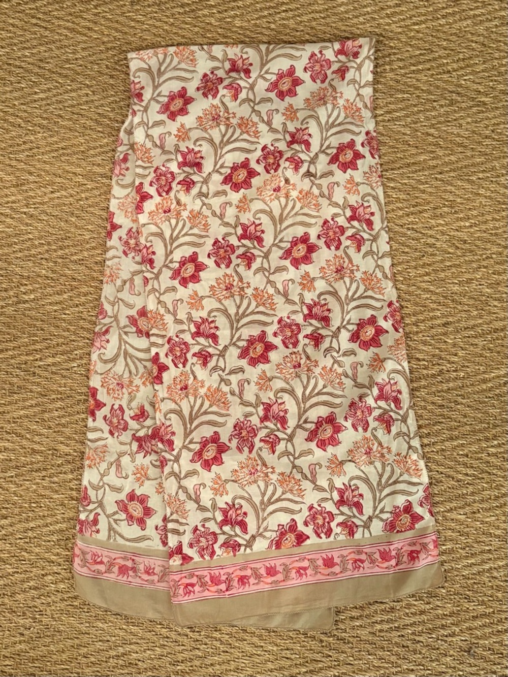 Anokhi Indian print floral cotton scarf